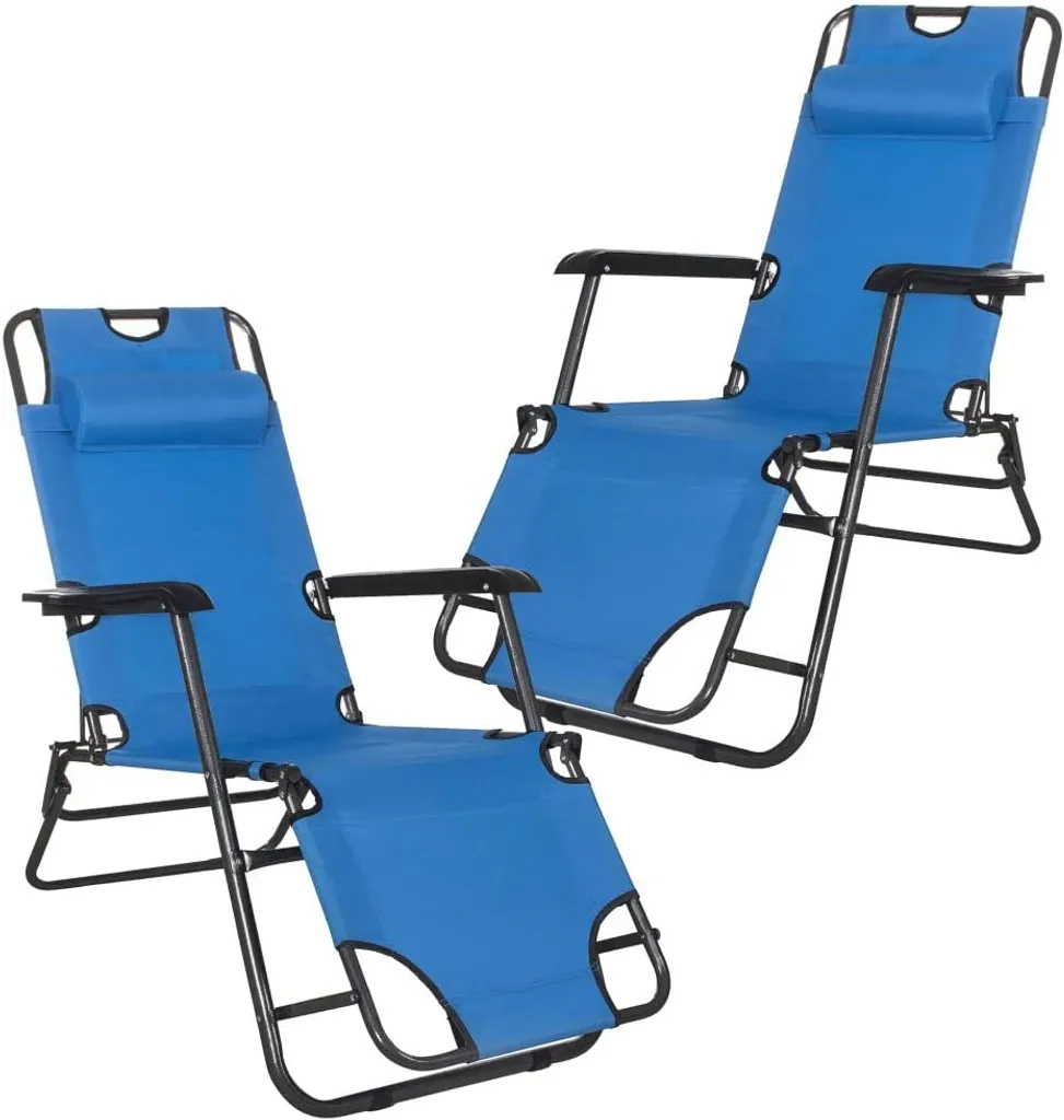 SPRINGOS Lettino Relax da Esterno 120kg - Design Sottile Metallo