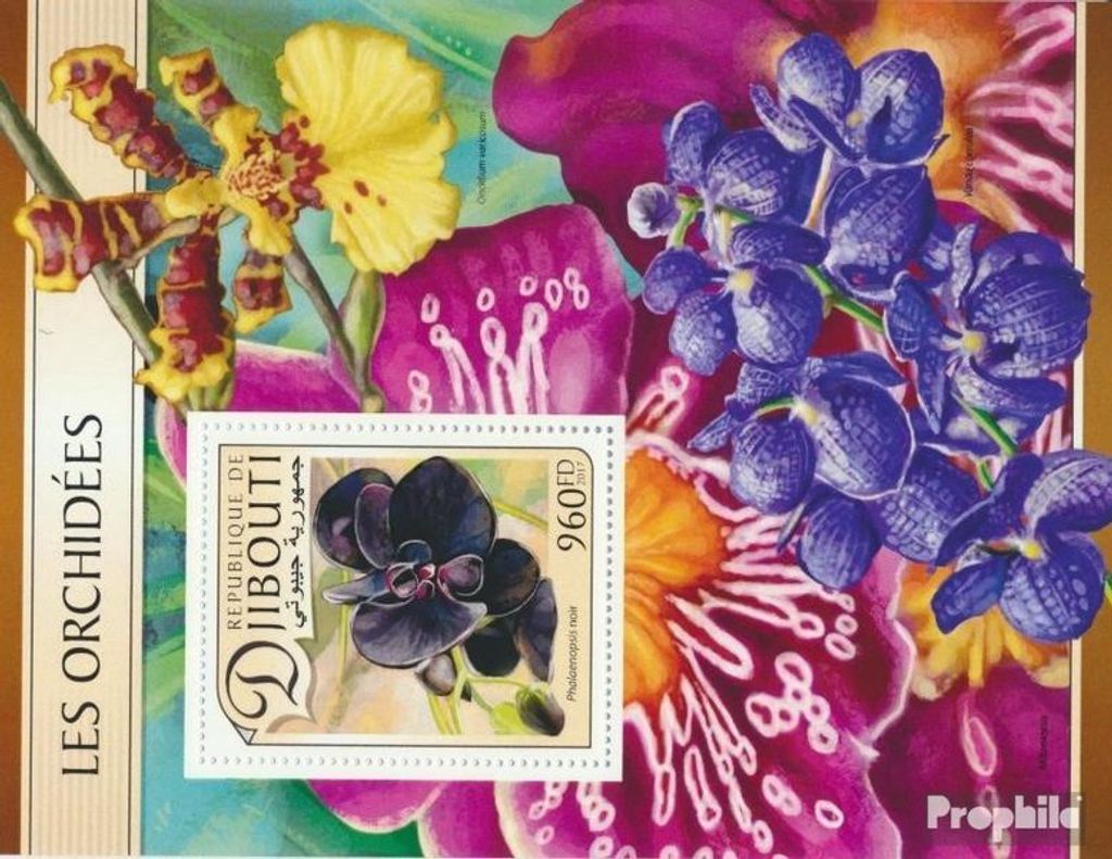 Briefmarken Dschibuti 2017 Mi Block 533 (kompl. Ausg.) postfrisch Orchideen