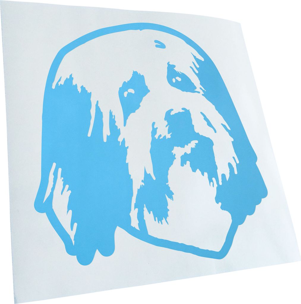 Kiwistar - Autoaufkleber - Lowchen Hund - Lichtblau - 24x22cm - Aufkleber für Auto, Laptop, Fahrrad, LKW, Motorrad Mehrfarbig JDM Decal Racing
