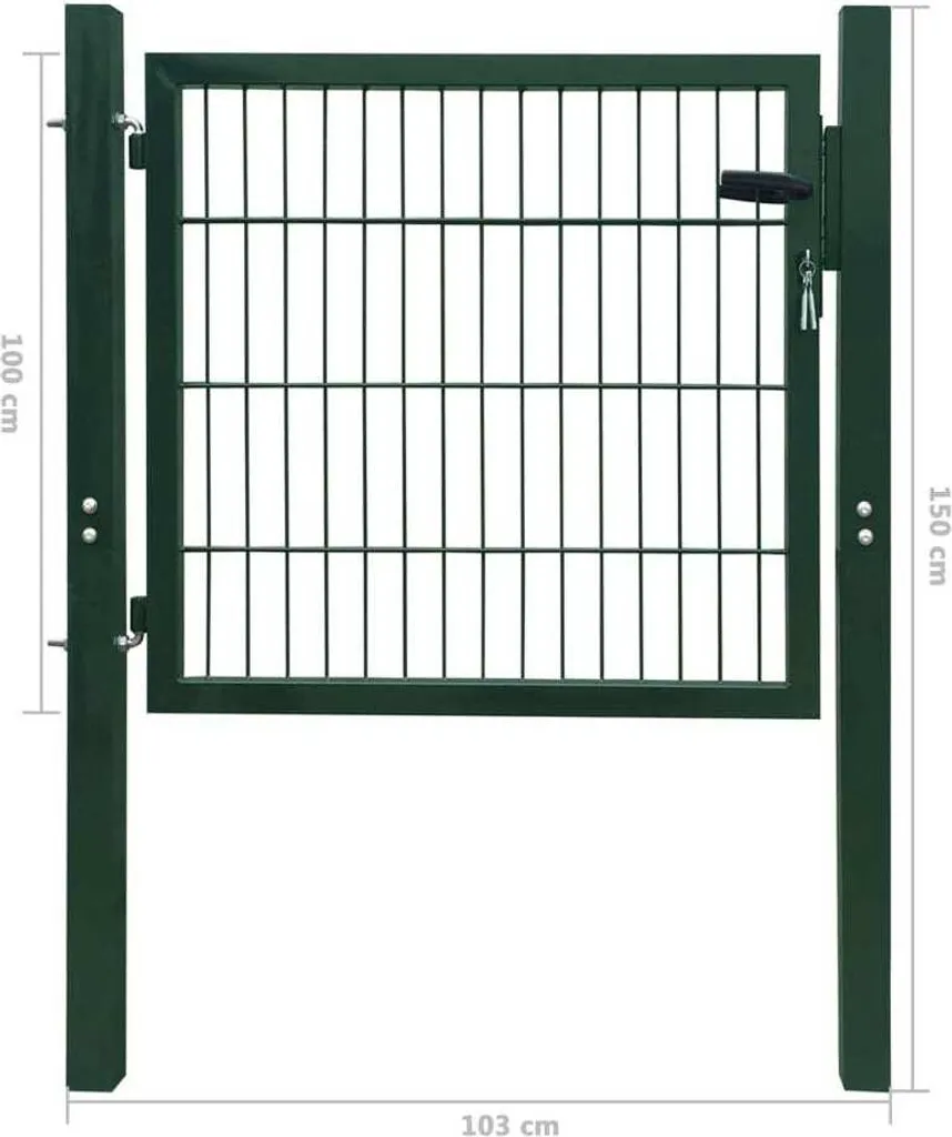 Portail extérieur en acier traité vidaXL vert 105x150 cm résistant - 7