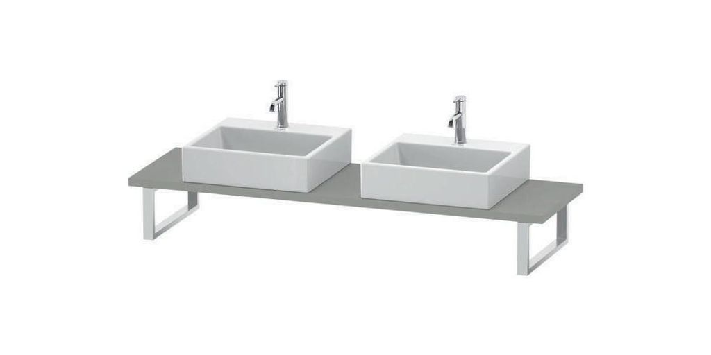 Duravit Konsole Cpmpact L-Cube 80-200x48cm, 2 Ausschn, Stär 3cm, we. ma