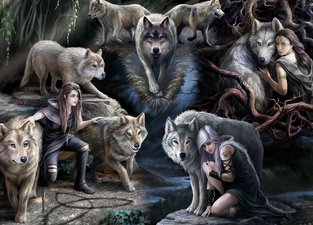 Bluebird Puzzle Anne Stokes Wolf Collage 1500 Teile Tiere Produktbild 