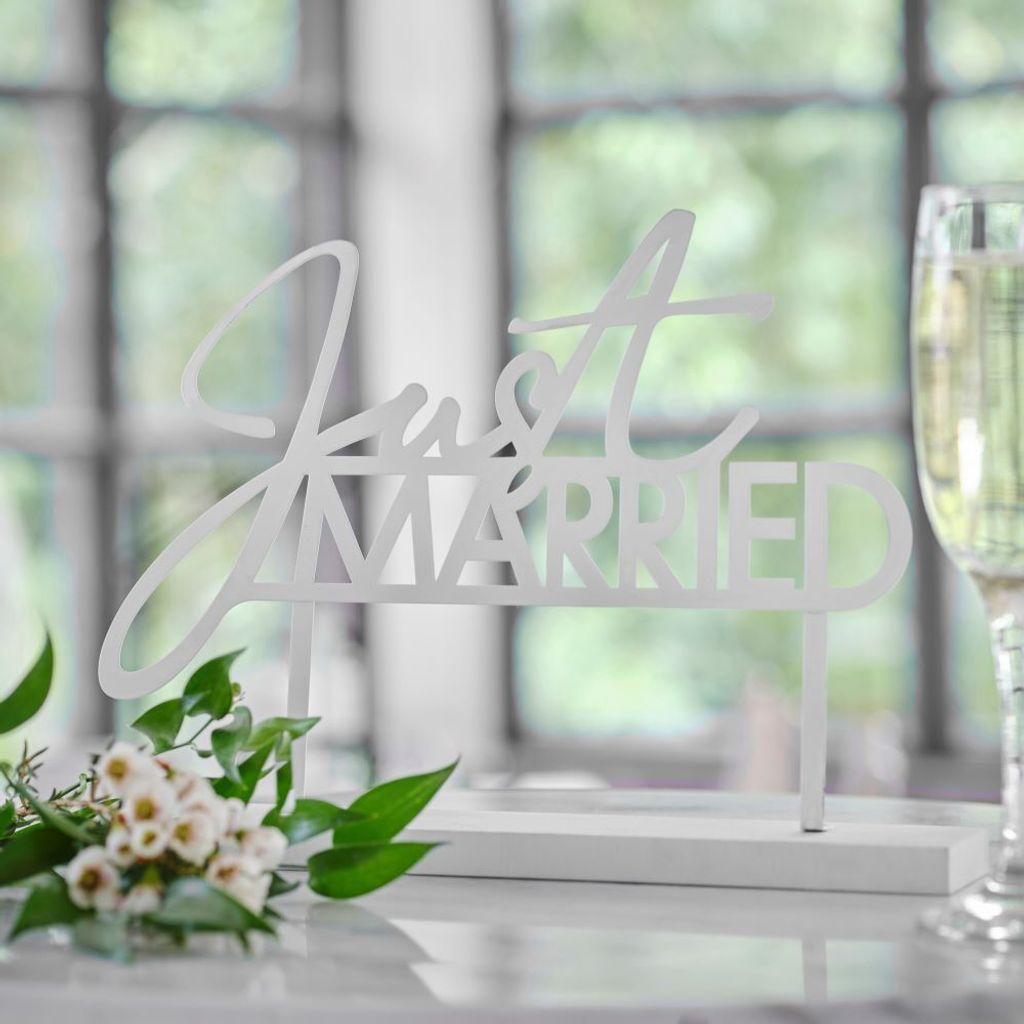 Hochzeit Schwarz-Weiß Just Married Tischaufsteller