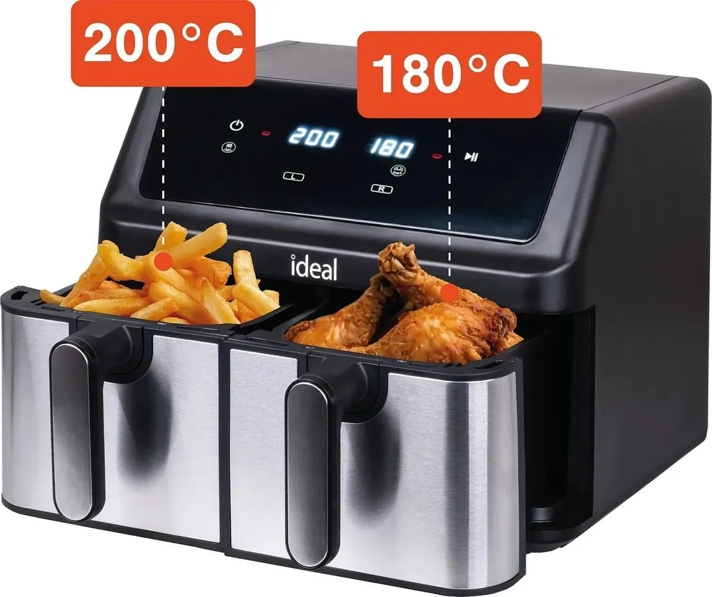Friteuse airfryer 9L Eldom IDEAL pour cuire deux plats simultanément - 6