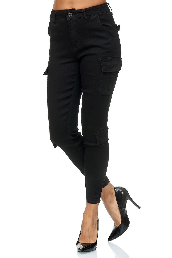Elara Damen Cargo Hose Slim Fit Denim GB820 Kaufland.de