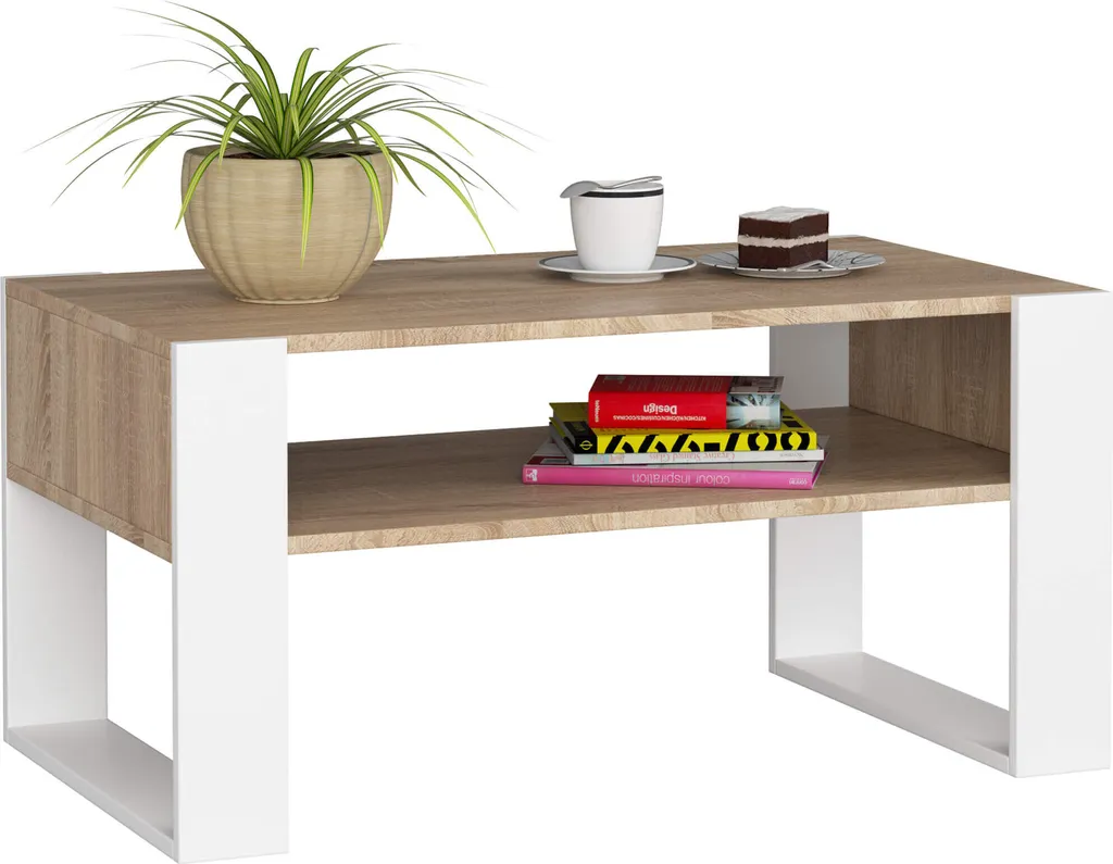 Table Basse de Salon pour Café et Apéritif Design Domi 92x53x45 cm