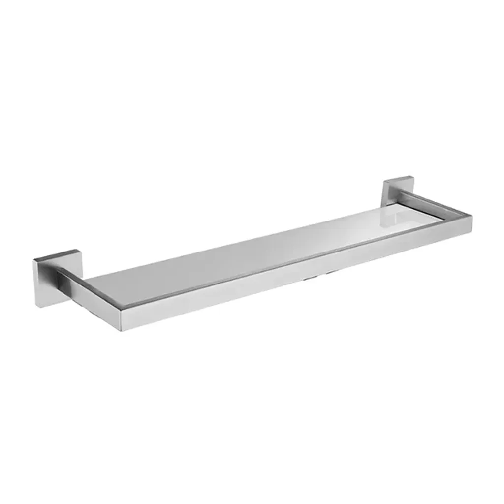 Accessori da bagno, superficie in acciaio spazzolato, acciaio inox SUS304, ripiano in vetro da 500 mm