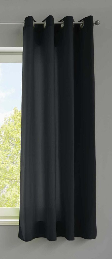 1er Set Vorhänge Schal Ösen »Berlin« HxB 145x140 cm Schwarz Produktbild 