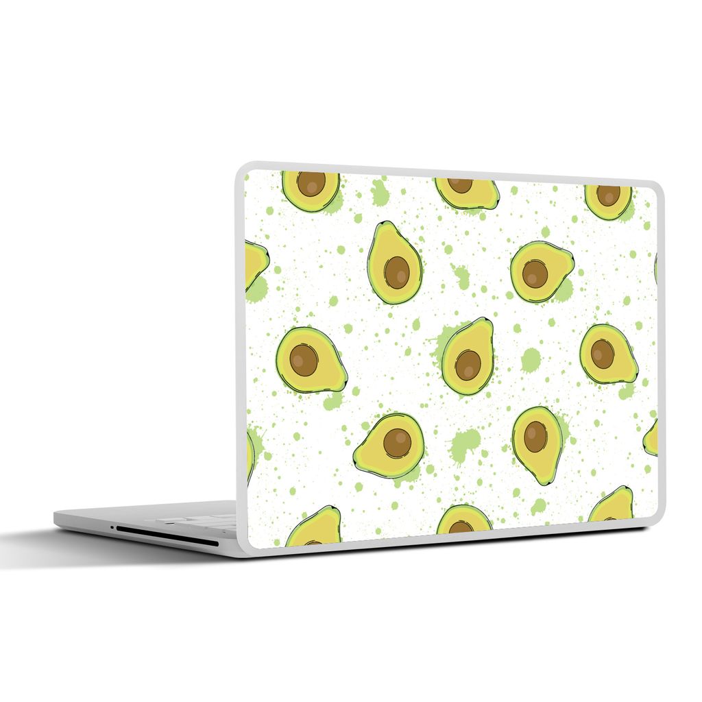 MuchoWow Laptop Aufkleber Sticker Cover Avocado - Muster - Grün 30x22 cm - Laptop-Sticker