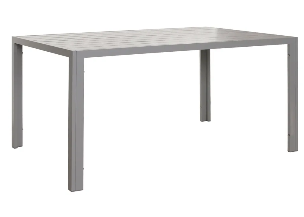 Table d'extérieur résistante aux intempéries en aluminium gris clair