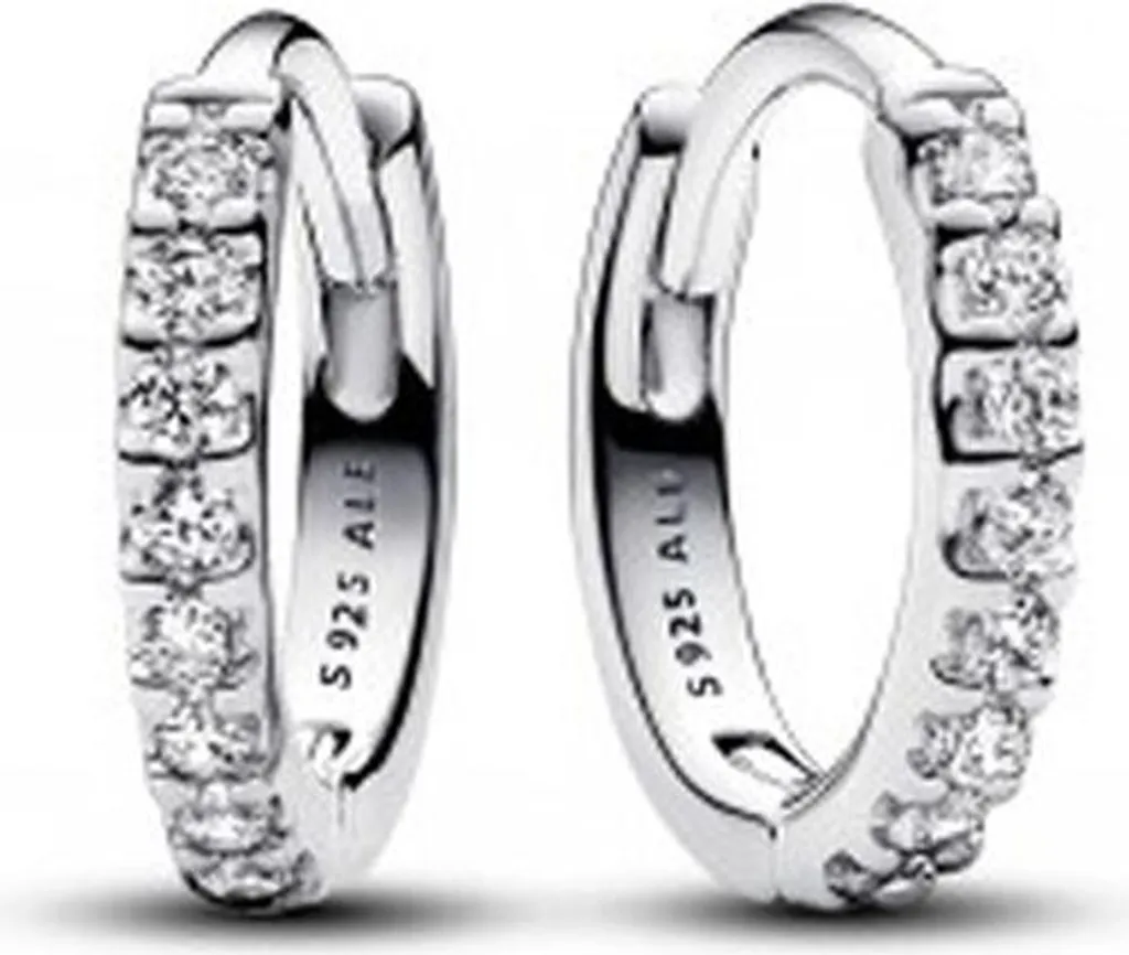 Set Di 4 Orecchini In Argento 925 – Cerchi Da 14mm E Perna Con Zirconi – Cangall, Regalo Donna