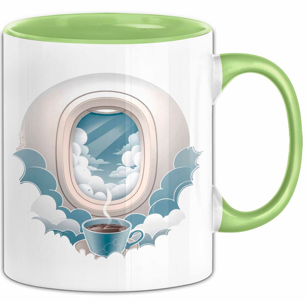 Flugbegleiter Tasse Geschenkidee Kabinencrew Lustiger Spruch Geschenkidee Lustig (Grün)