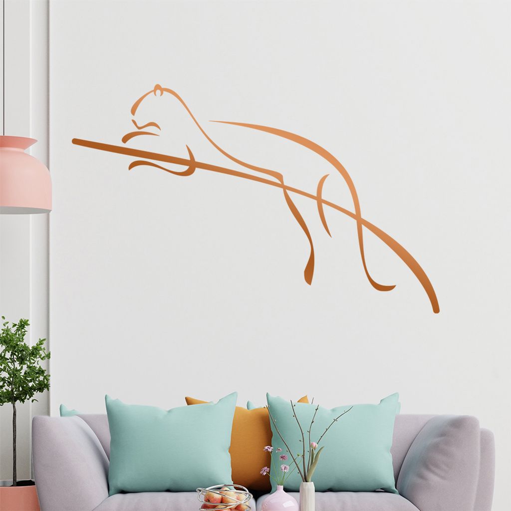 Raubkatze Linien Wandtattoo in 6 Größen - Wandaufkleber Wall Sticker - Dekoration, Küche, Wohnzimmer, Schlafzimmer, Badezimmer