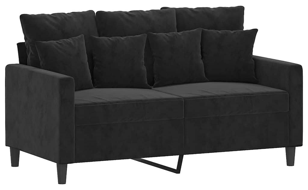 vidaXL 2-Sitzer-Sofa Schwarz 120 cm Samt