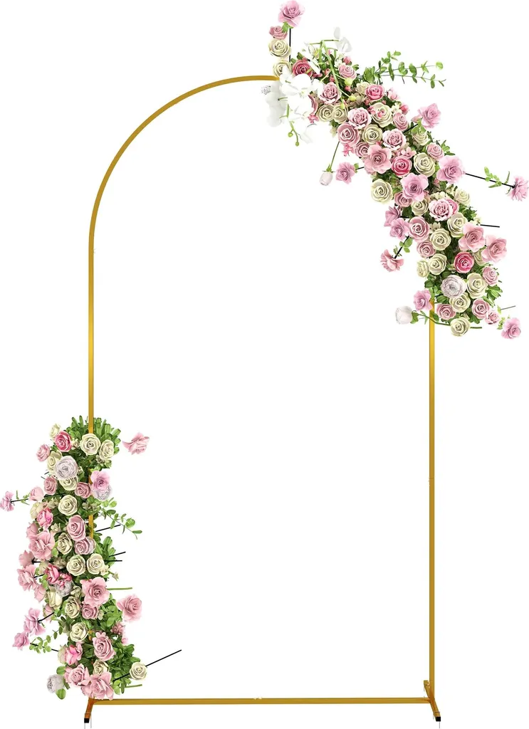Arche de jardin anti-rouille dorée en métal stable pour tout extérieur