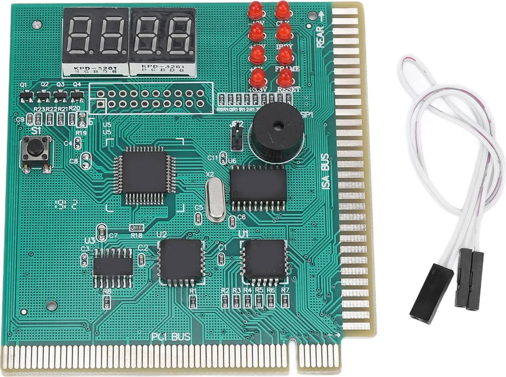 Scheda diagnostica per PC, a 4 cifre, porta PCI ISA standard, display a doppio codice postale, da tavolo per scheda madre