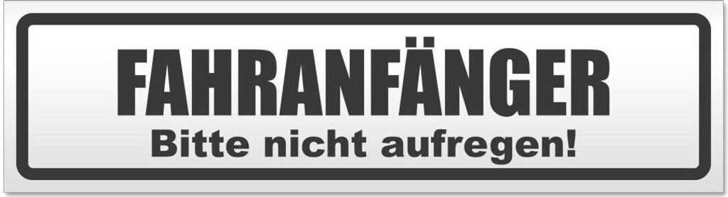 Kiwistar - Autoaufkleber - Dunkelgrau - 20 x 5,3 cm - Fahranfänger. Bitte Nicht aufregen - Hinweis Aufkleber Sticker für Auto, Kfz, Fahrrad, PKW,...