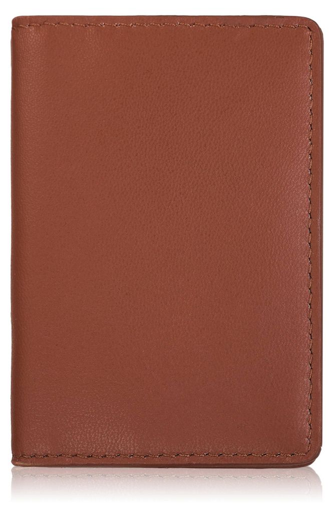 Cognacfarbenes Leder elegantes RFID-Kartenetui Paolo Peruzzi KV-05-CG