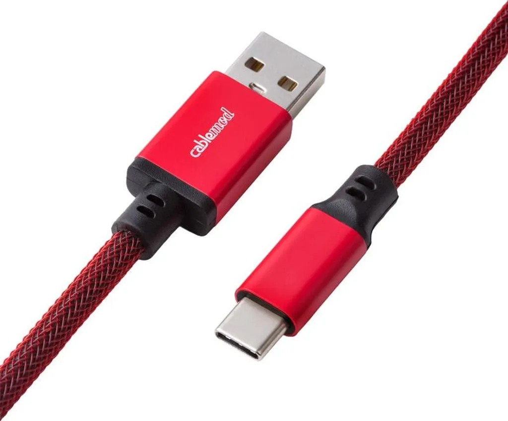 CableMod Classic Coiled Keyboard Cable USB-C Republic Red pour Gaming - 3