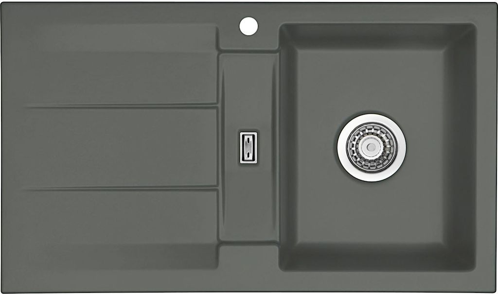 Spüle KeraDomo GENEA 87 in LAVA mit Handbetätigung / Einbauspüle
