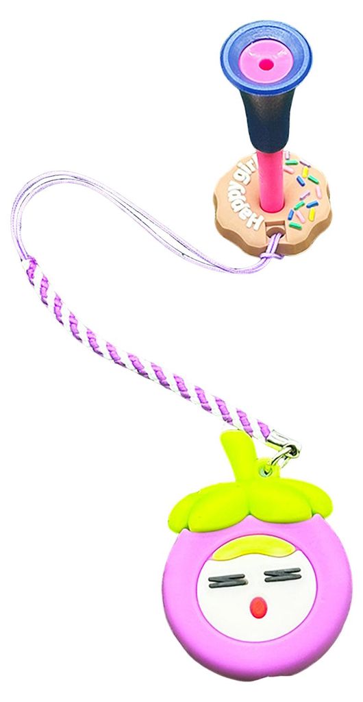 Anti-Verlust-Golf-Tee-Halterung im Donut-Design mit Riemen und Cartoon-Fruchtmotiv – Golf-Accessoire zur Vermeidung von Teeverlust – Geschenkid...