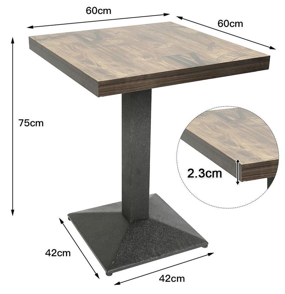 Esszimmertisch - Quadratischer Esstisch 60 cm - Für 2–4 Personen - Holz - Skandinavisches Design - Für Küche und Bar - Europäischer Stil