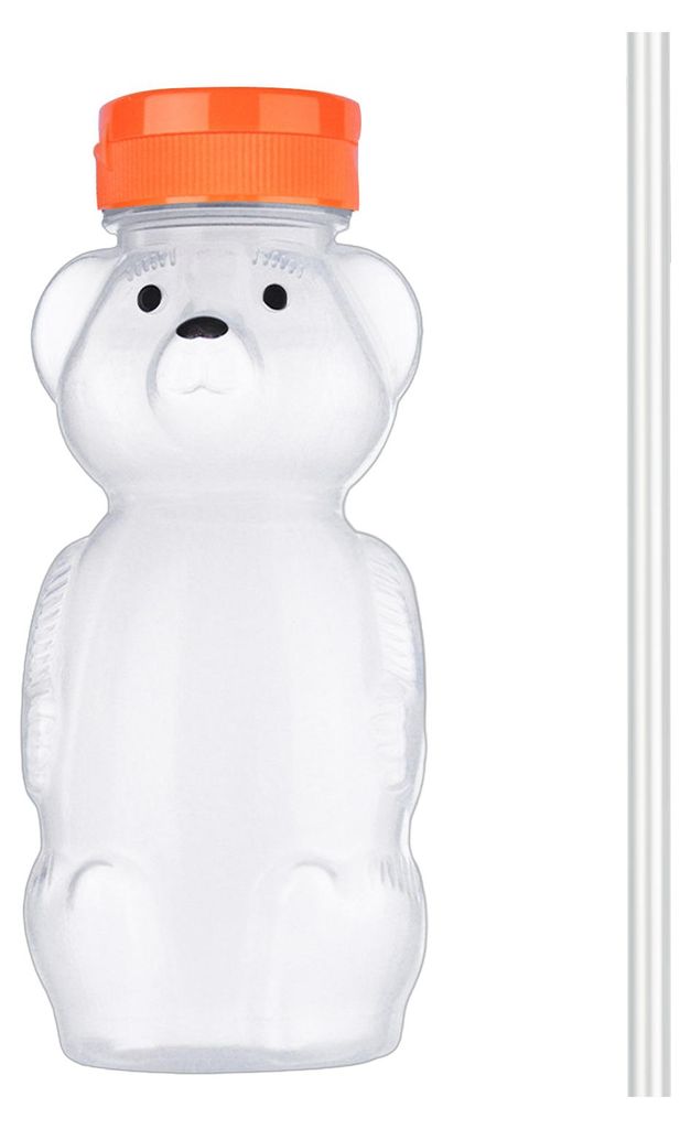 230 ml Plastikflasche in Bärenform mit Klappdeckel, Mini-Bären-Glas, leerer Getränkebehälter für Kaffee, Bier, Saft, Süßigkeiten und Milch z...
