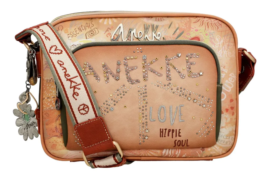 Anekke Peace & Love Flower Sac à Bandoulière 3 Compartiments Multicolore