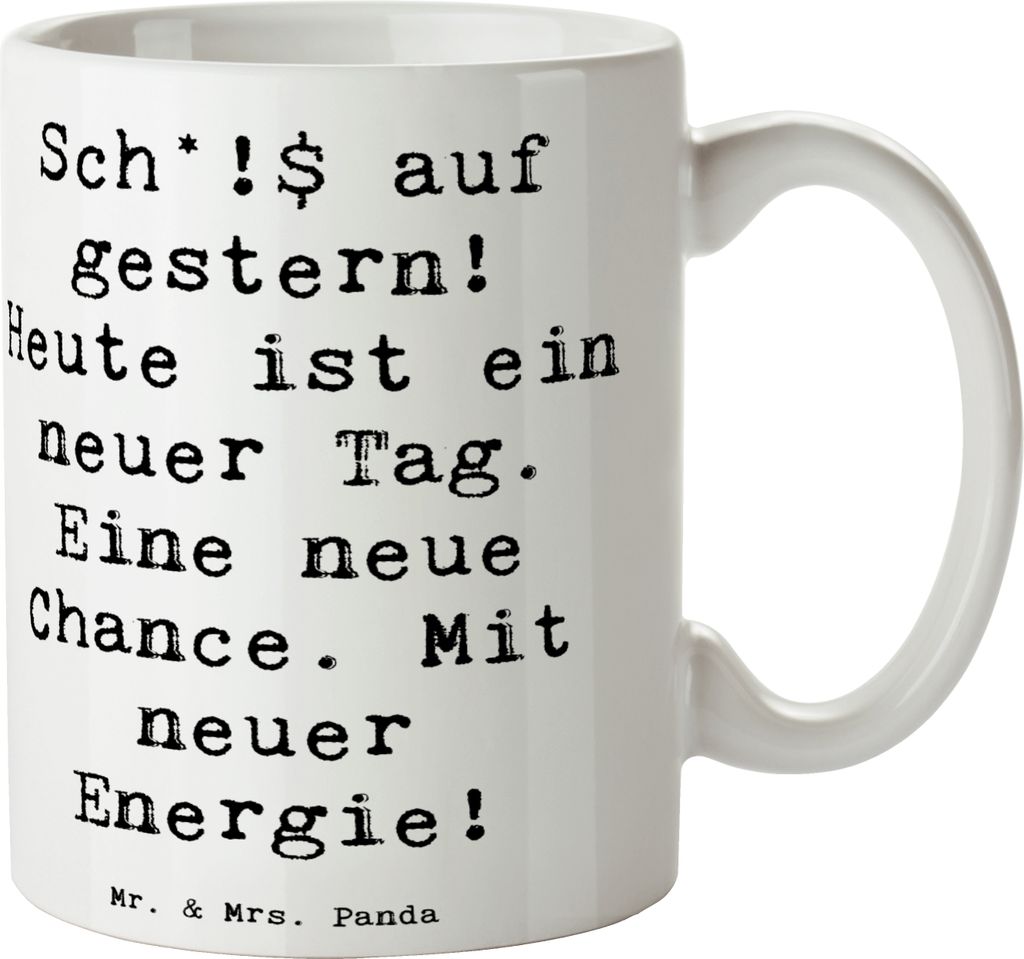 Mr. & Mrs. Panda Teetasse Spruch Selbstzweifel Neuanfang - Weiß - Geschenk, mentale Gesundheit, Tasse, Selbstvertrauen, Unsicherheit, Zitat, Kaffe...