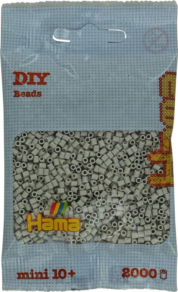 Hama Beutel mit 2000 Mini-Bügelperlen Kieselgrau