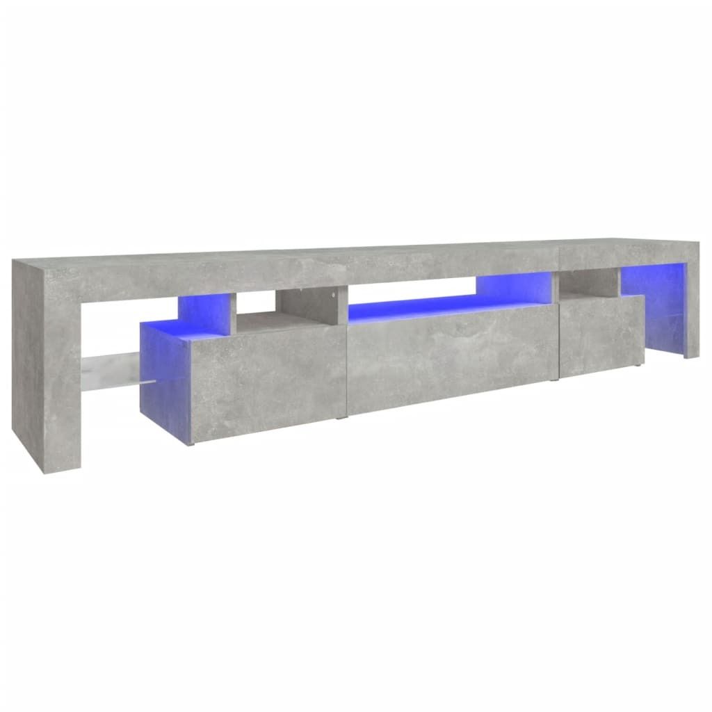TV-Schrank mit LED-Leuchten Betongrau 215x36,5x40 cm Produktbild 