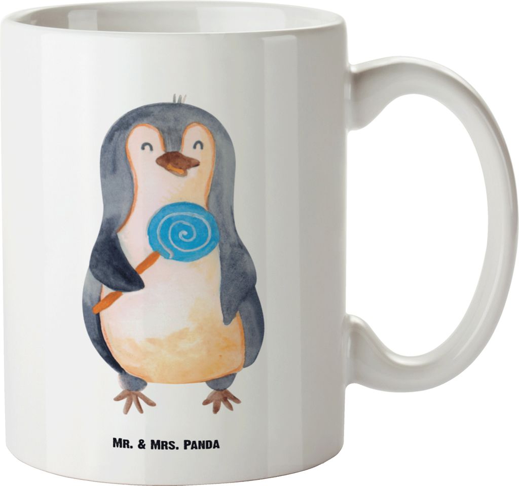 Mr. & Mrs. Panda Haferl Pinguin Lolli - Weiß - Geschenk, Pott, Heißhunger, steingut tasse, Große Teetasse, weisse, Gauner, Jumbo, Naschen, Süß...