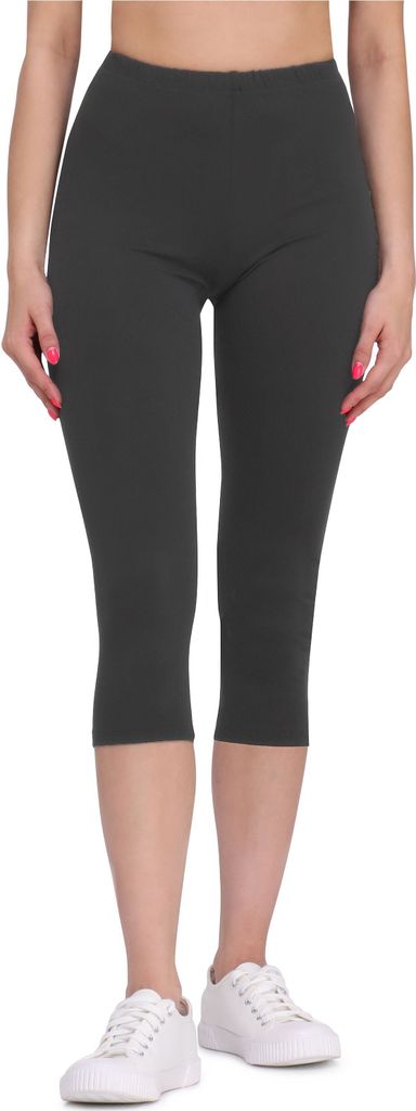 Bellivalini Damen 3/4 Leggings aus Viskose BLV50-148 (Graphite, S)