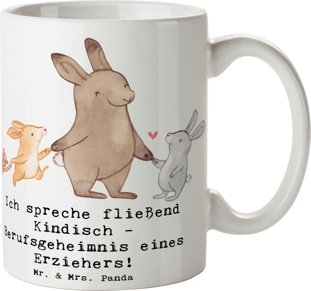 Mr. & Mrs. Panda Kaffeetasse Erzieher Kindisch - Weiß - Produktbild 