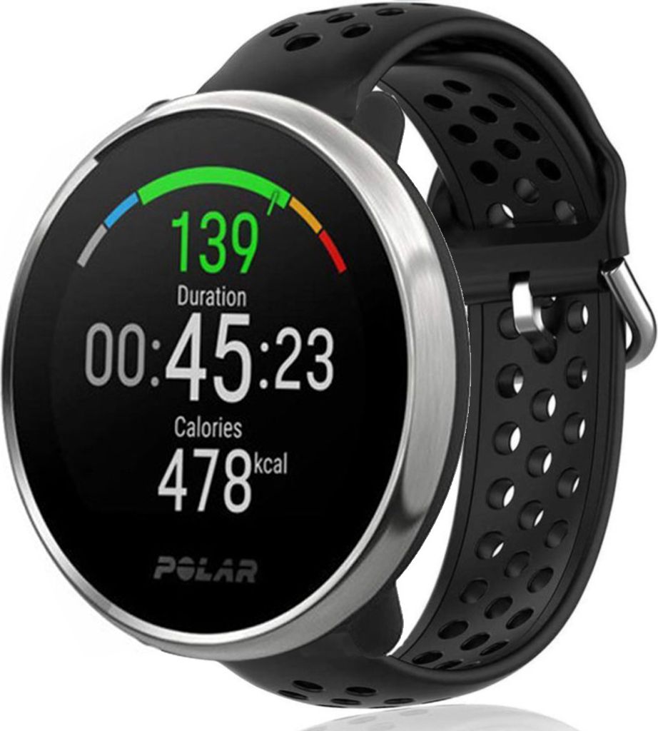 Strap-it Polar Unite Silikonband mit Löchern (Schwarz)