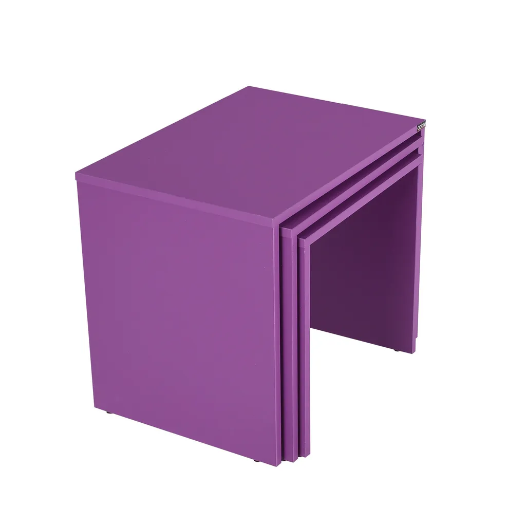 Table d'appoint violette compacte et robuste pour petits appartements