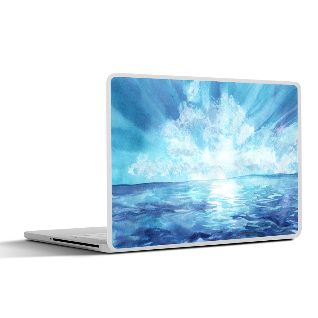 MuchoWow Laptop Aufkleber Sticker Cover Meer - Himmel - Sonne 36.5x27.5 cm - Laptop-Sticker