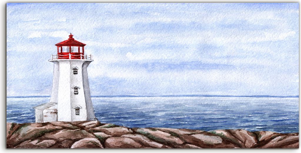 Coloray Acrylbild 120x60 Wandbild Acrylbilder Foto Bild Leuchtturm Wasser Landschaft