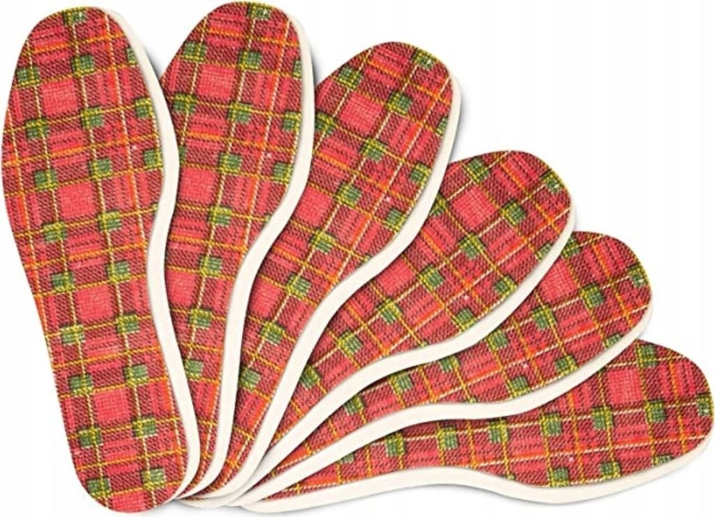 Komfort-Schuheinlagen-Set - 6 Paar Kaps Tartan Set - Größe 38 EUR