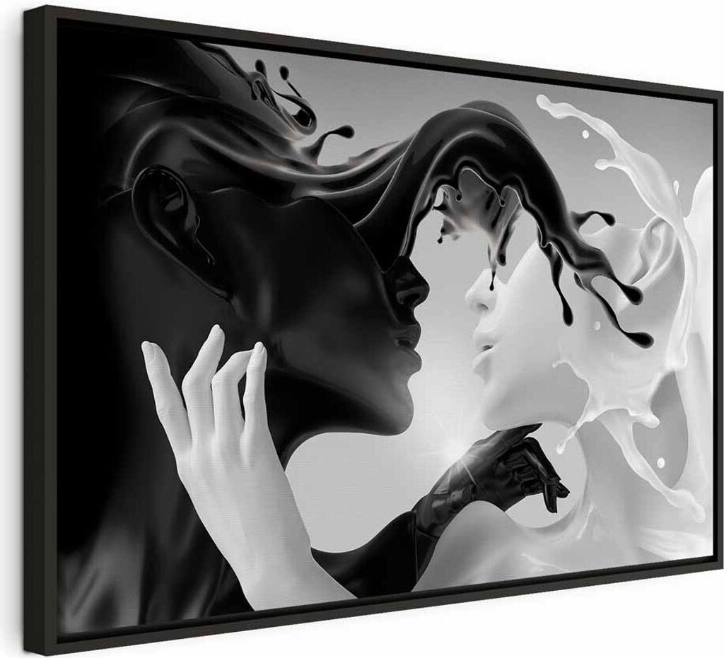 Italienischer Leinwand Leinwandbild - Tender Opposite (1 Part) Wide 90x60 cm Abstrakt h-C-0213-b-a