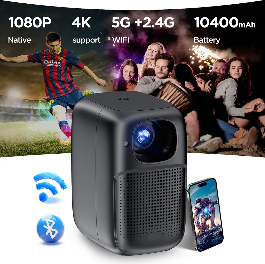 Mini projecteur autonome HDeye V1 1080P fini les câbles encombrants