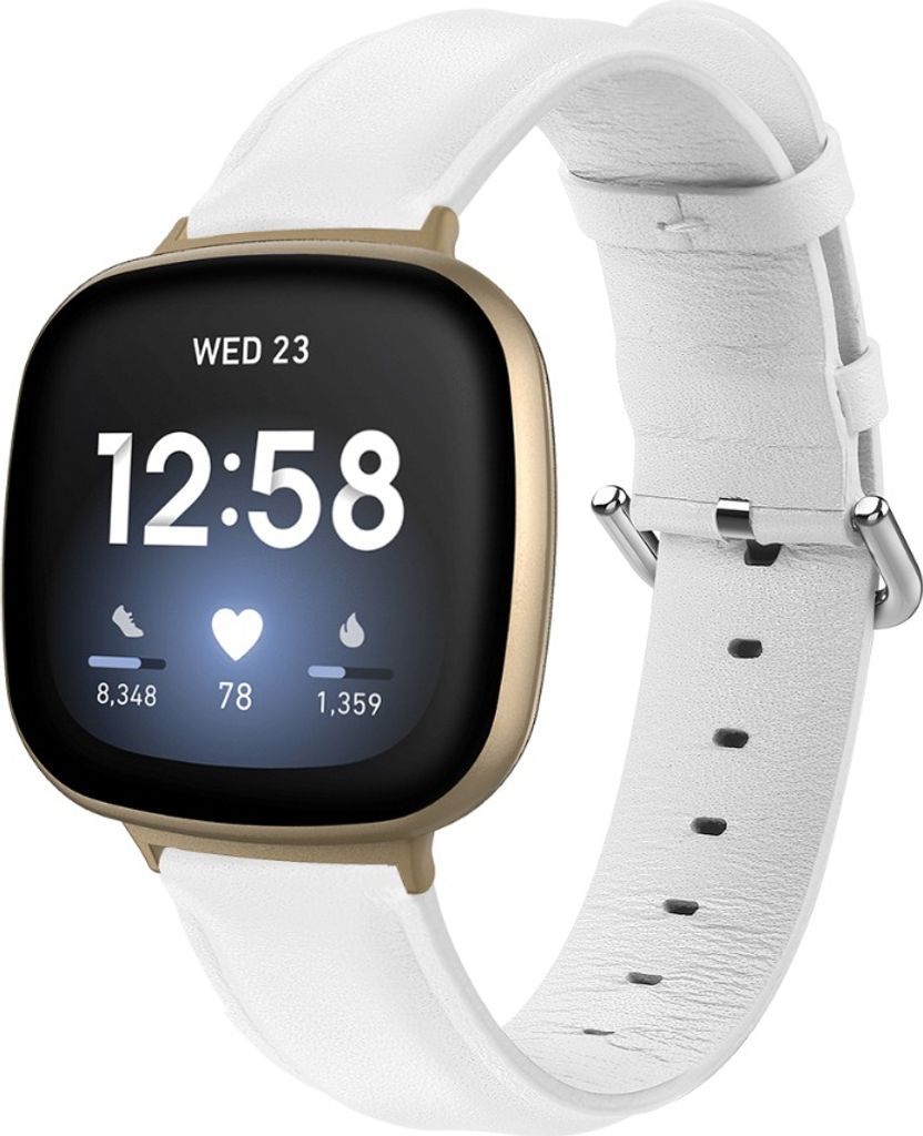 BStrap Leather Lux Armband für Fitbit Versa 3, white