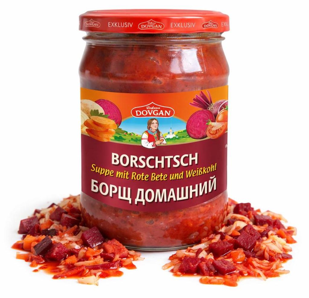 Dovgan Borschtsch Suppe mit Rote Bete und Weißkohl (5 x 480 Produktbild 