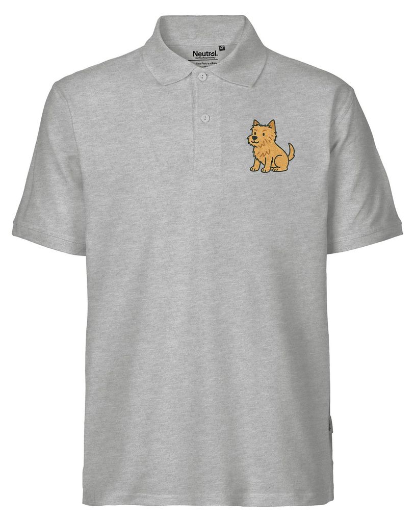 Huuraa Herren Polo Shirt Norwich Terrier Comic Nori XXL Sport Grey Bio Baumwolle Fairtrade Poloshirt Geschenkidee