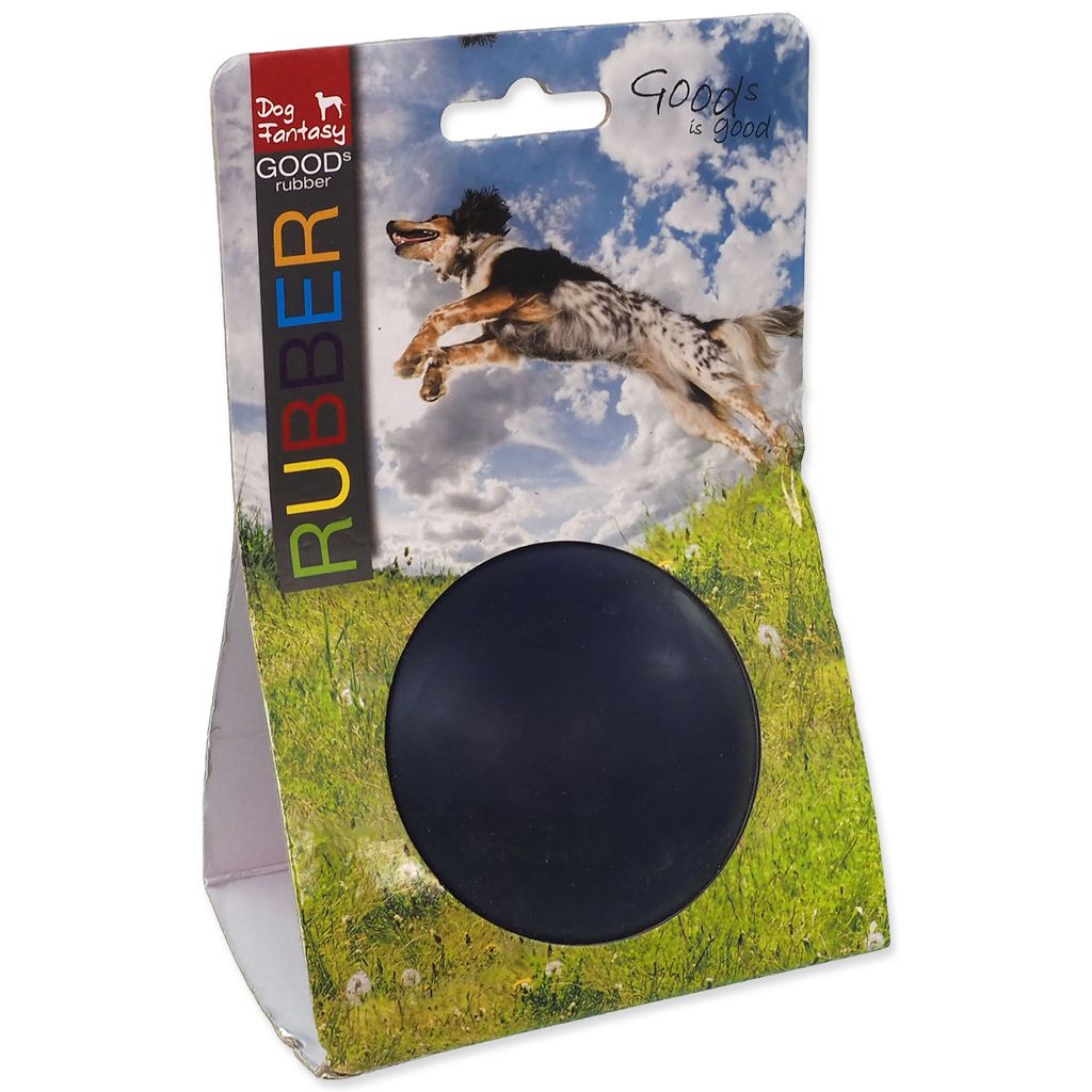 Zabawka DOG FANTASY gumowa piłka do rzucania niebieska 8 cm Zdjęcie produktu 