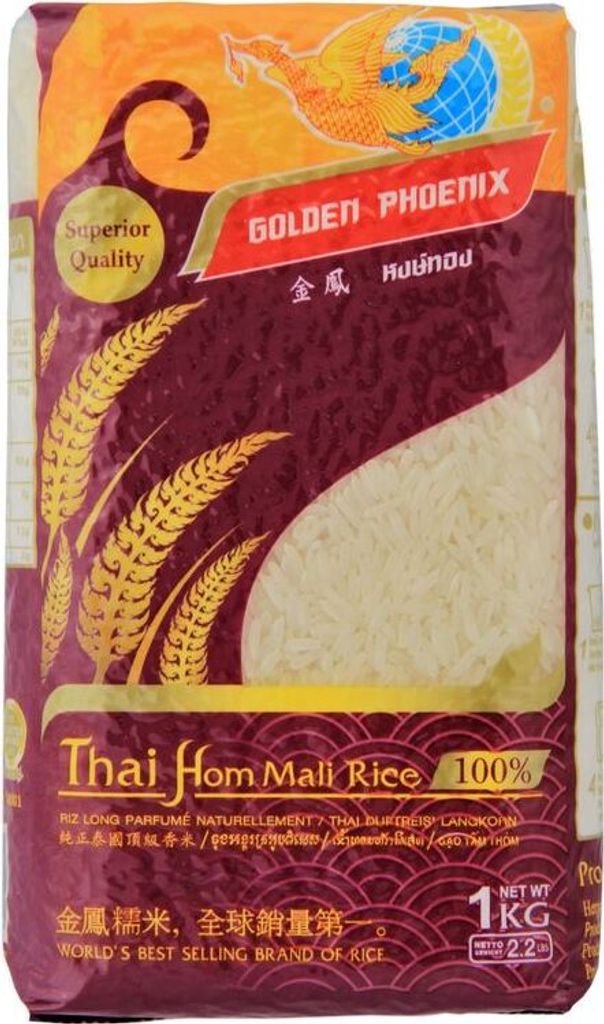 GOLDEN PHOENIX Thai Duftreis Langkorn 1kg | Jasmine Rice | Produktbild