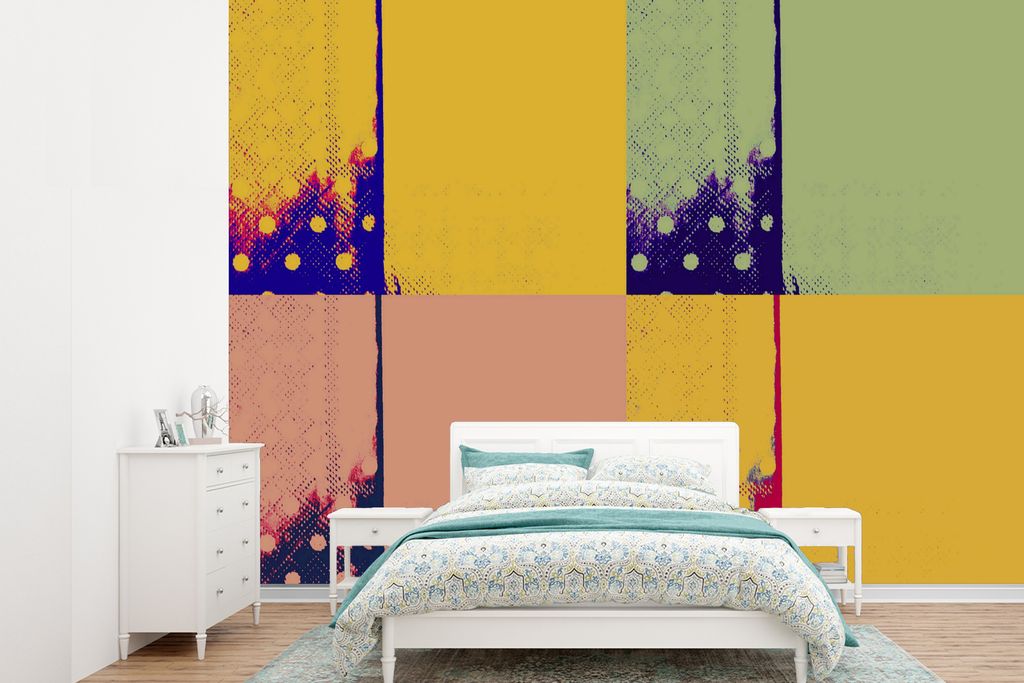 MuchoWow Fototapete für Wohnzimmer oder Schlafzimmer Wandtapete Vinyl Motivtapete Pop-Art-Hintergrund - 385x280 cm - Wallpaper