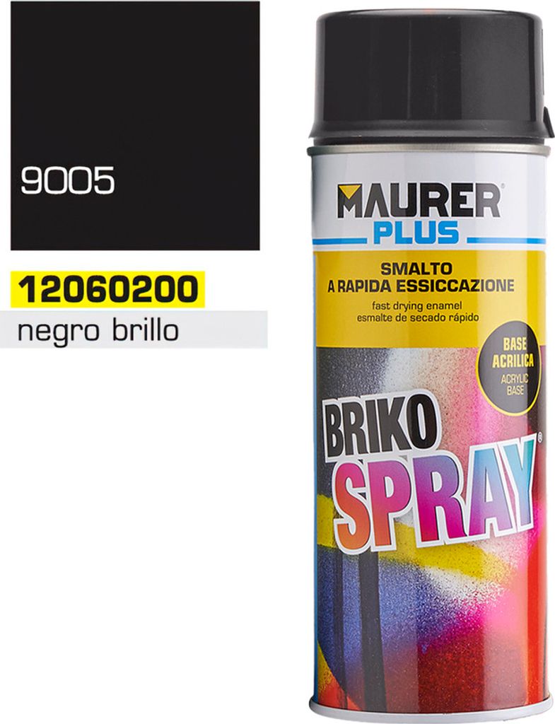 Glänzendes, tiefschwarzes Spray Maurer 400 ml.