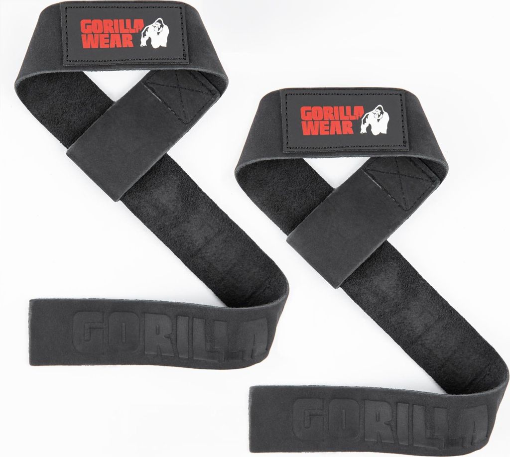 Skórzane paski do podnoszenia Gorilla Wear - czarne Zdjęcie produktu 