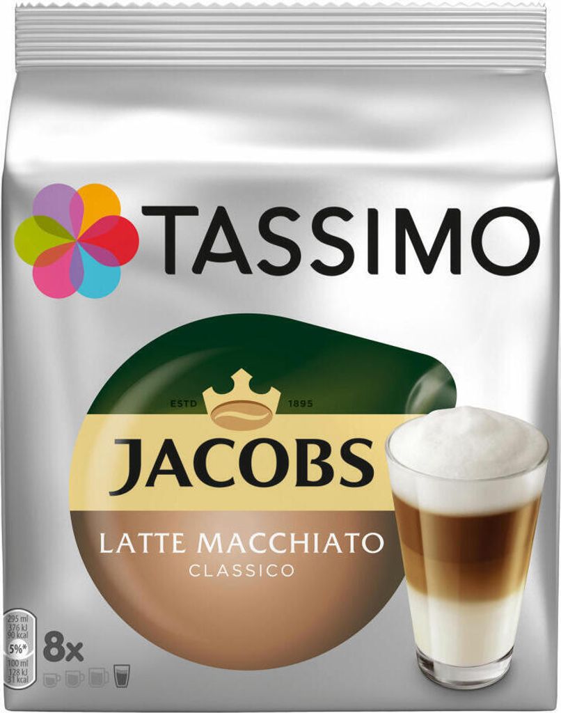 TASSIMO JACOBS Latte Macchiato Classico Coffee Pods – 16 T-Discs (Fresh 2026 Expiry)